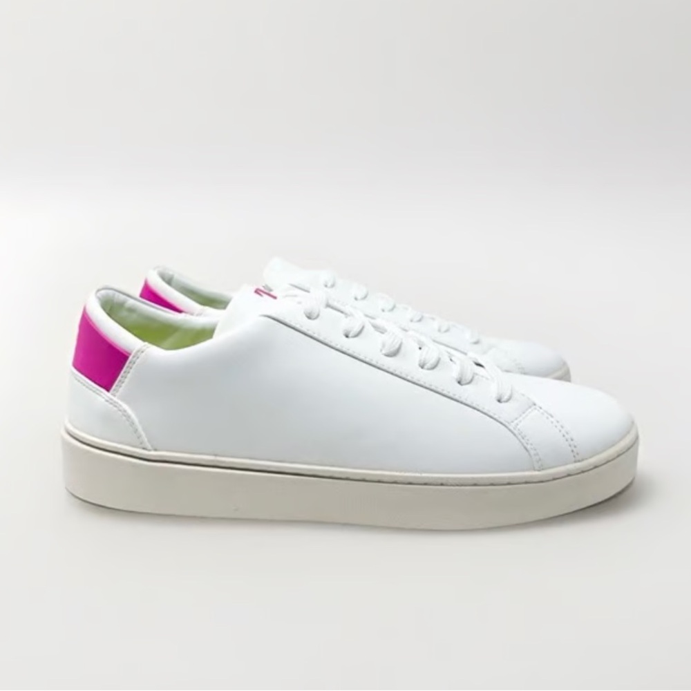 Thousand Fell white and pink leather lace up sneakers Made in Brazil